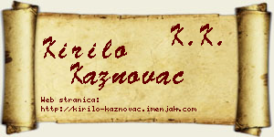 Kirilo Kaznovac vizit kartica